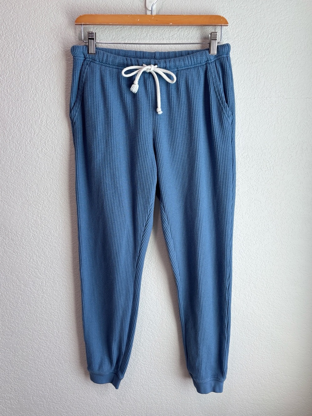 Aerie Waffle Knit Joggers Blue Jogger Pants Women’s Size Medium